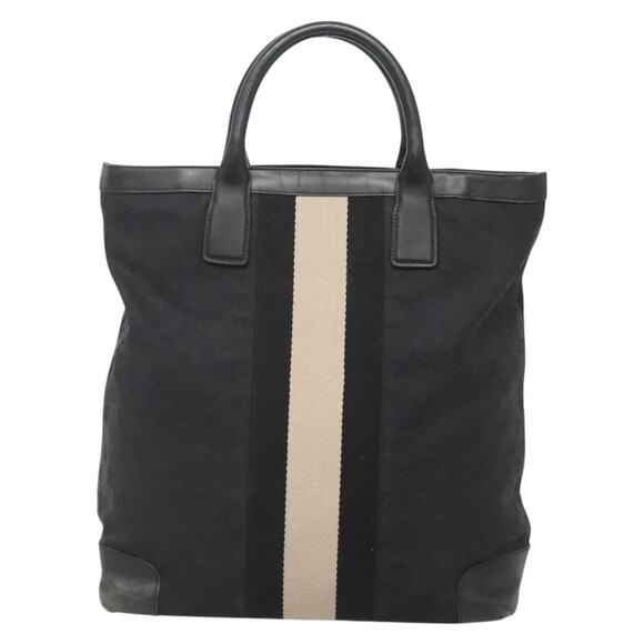 GUCCI GG Canvas Sherry Line Hand Bag Black Silver 002 002 - Picture 2 of 12